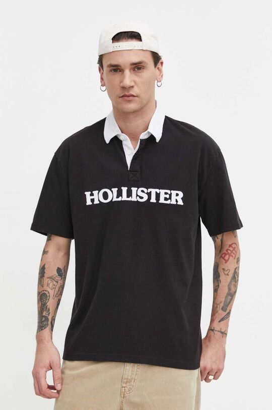 

Хлопковое поло Hollister Co., черный
