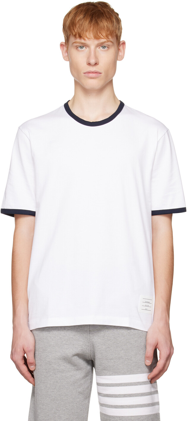 

Белая футболка Ringer Thom Browne
