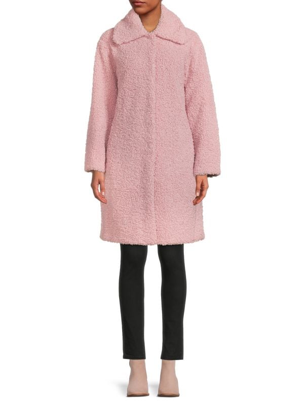 Пальто из искусственного меха с воротником Apparis Pink цена и фото