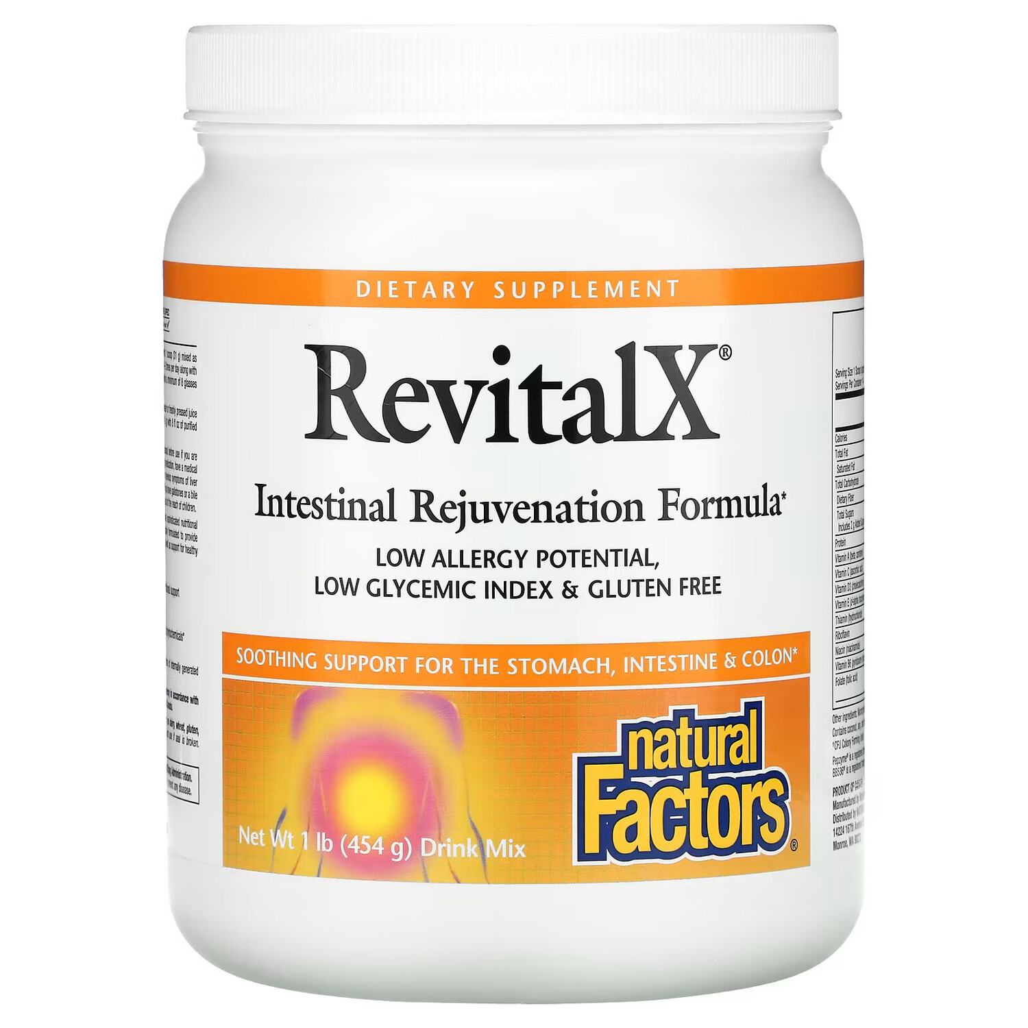 

Natural Factors, RevitalX, смесь напитков для восстановления кишечника, 454 г (1 фунт)