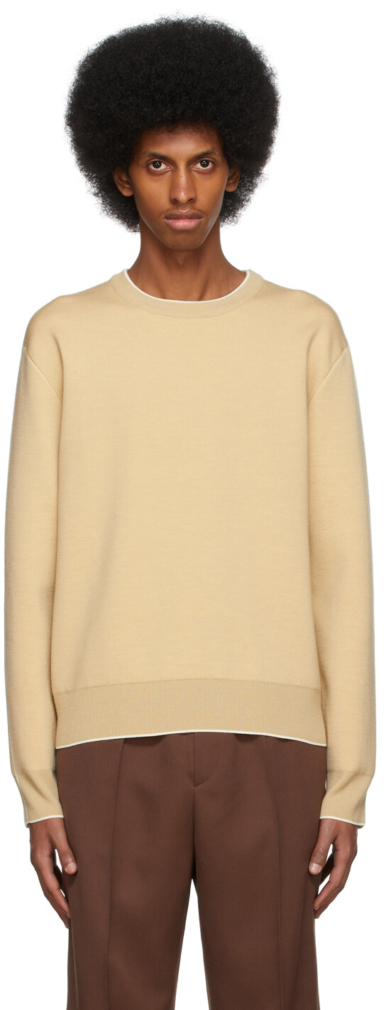 

Бежевый двусторонний вязаный свитер Jil Sander