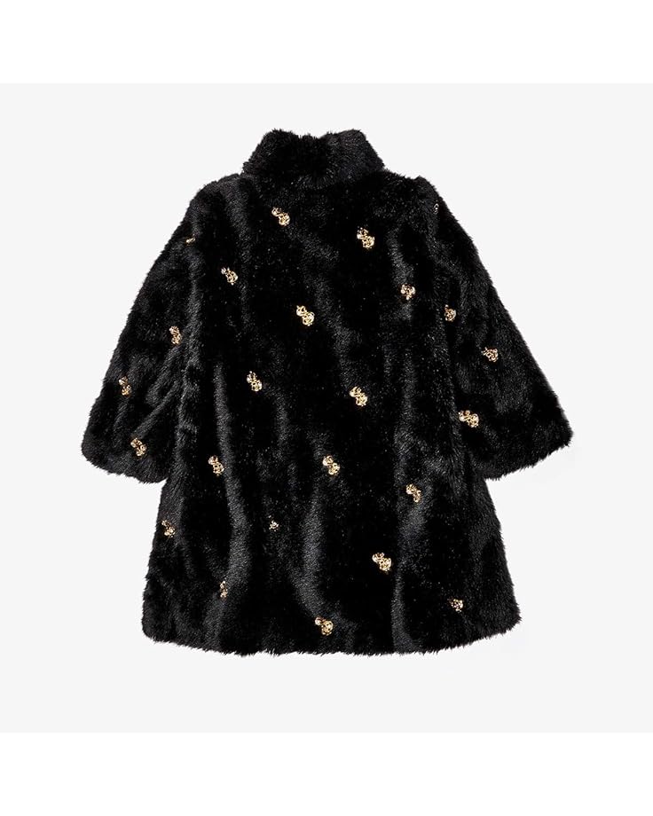 цена Пальто Moschino Dollar Sign Faux Fur Coat, черный