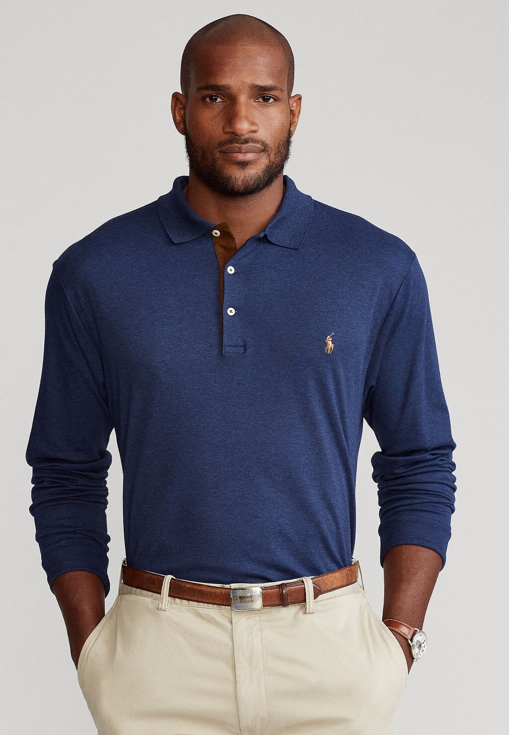 

Polo ДЛИННЫЙ РУКАВ Polo Ralph Lauren Big & Tall, весенний темно-синий вереск