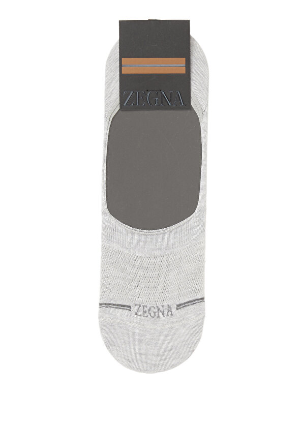 Серые мужские носки из жаккарда с логотипом Zegna