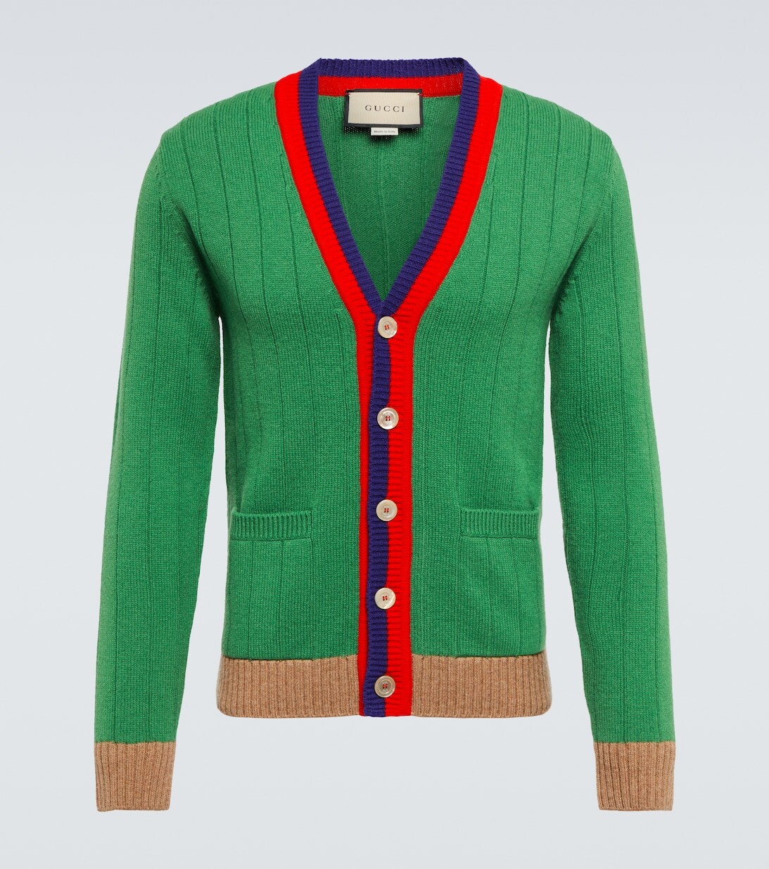 

Шерстяной кардиган в рубчик Gucci, зеленый