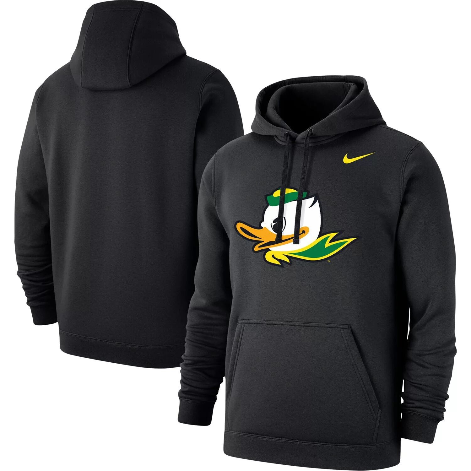 

Мужской черный флисовый пуловер с капюшоном с логотипом Oregon Ducks Duck Club Nike