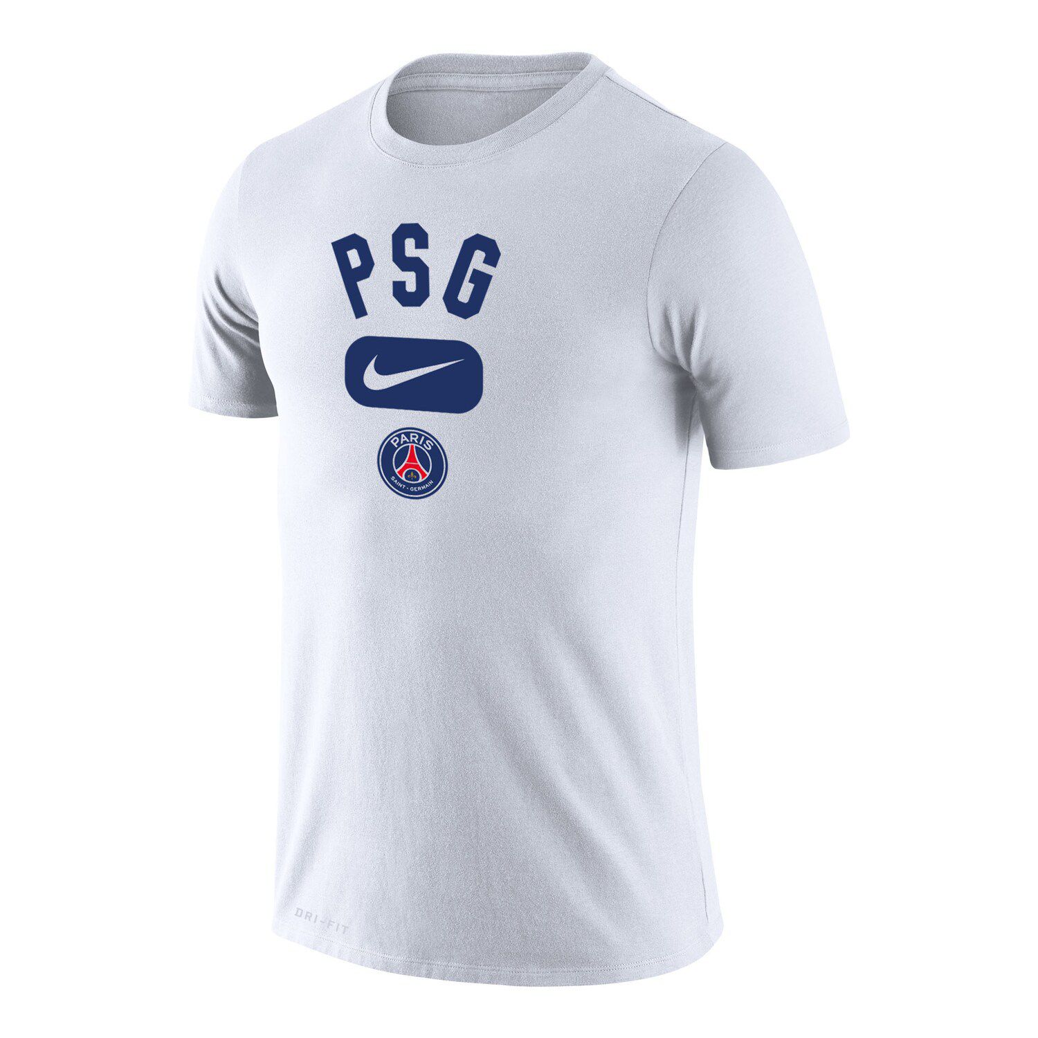 Мужская белая футболка Paris Saint-Germain Lockup Legend Performance Nike