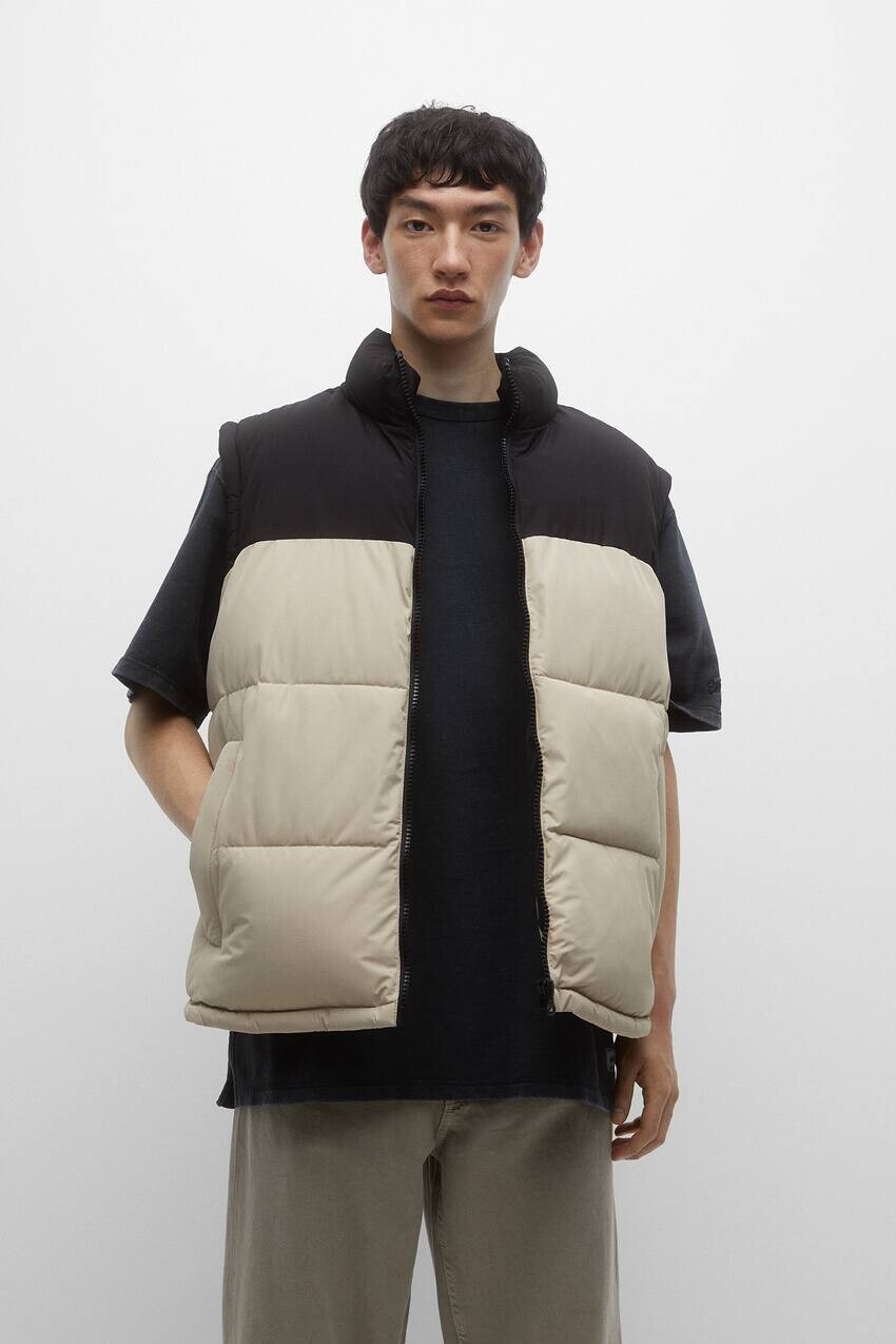 

Базовый пуховик Pull&Bear, кремовый