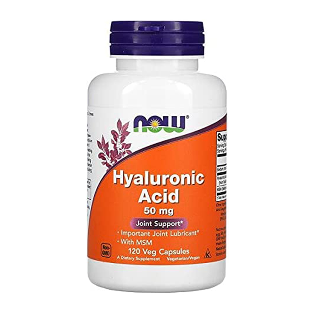 Пищевая добавка Now Foods Hyaluronic Acid With MSM, 50 мг, 120 капсул пищевая добавка deva vegan hyaluronic acid 100 мг