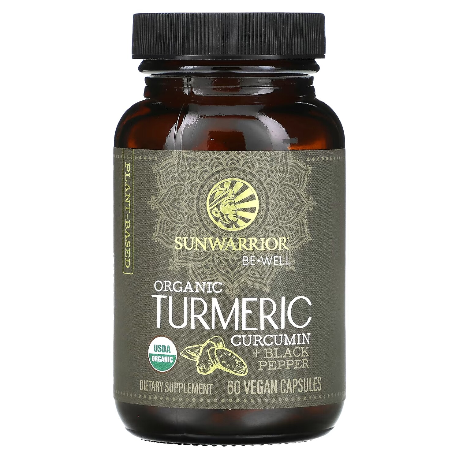 

Sunwarrior, Куркумин из органической куркумы + черный перец, 60 веганских капсул