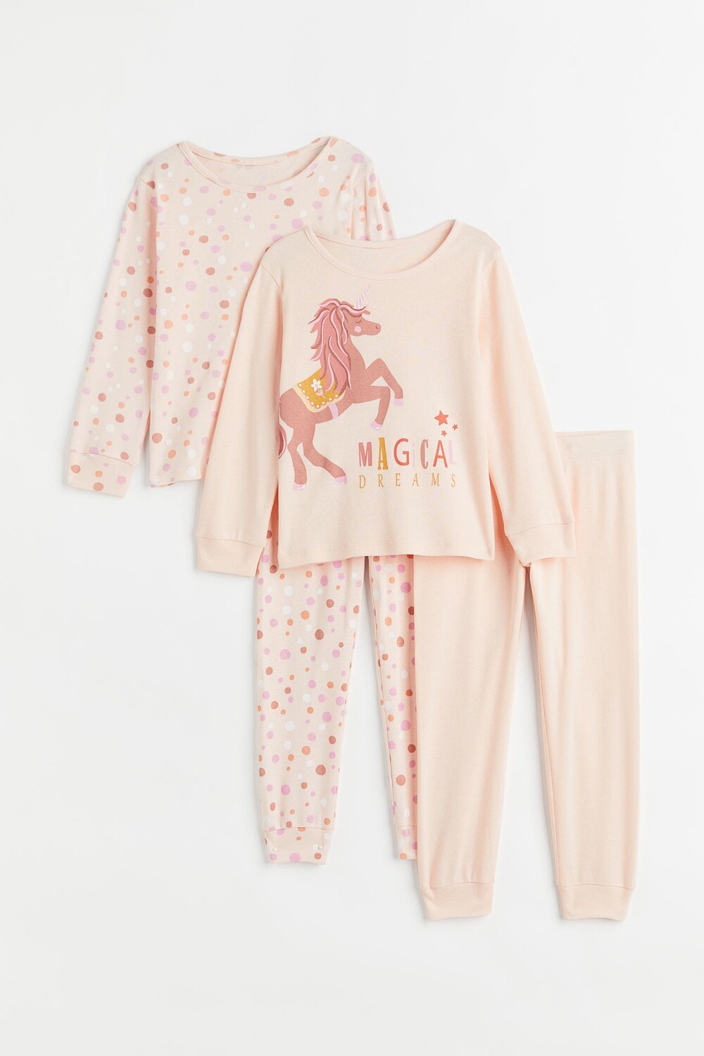 

Комплект из 2 пижам из джерси H&M Unicorn, светло-розовый