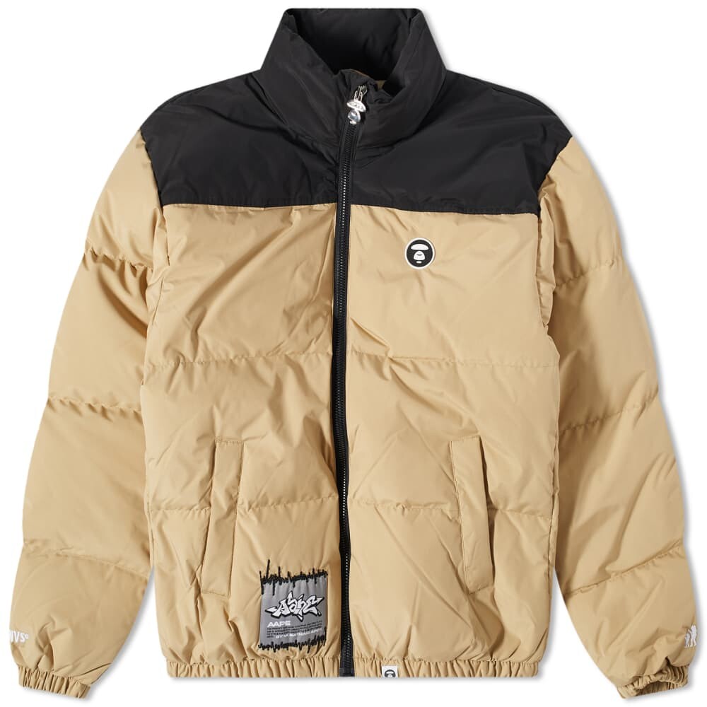 

Пуховик APE со вставками AAPE by A Bathing Ape, Коричневый