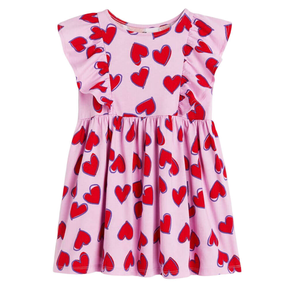 

Платье трикотажное H&M Flounce-trimmed, розовый/красный