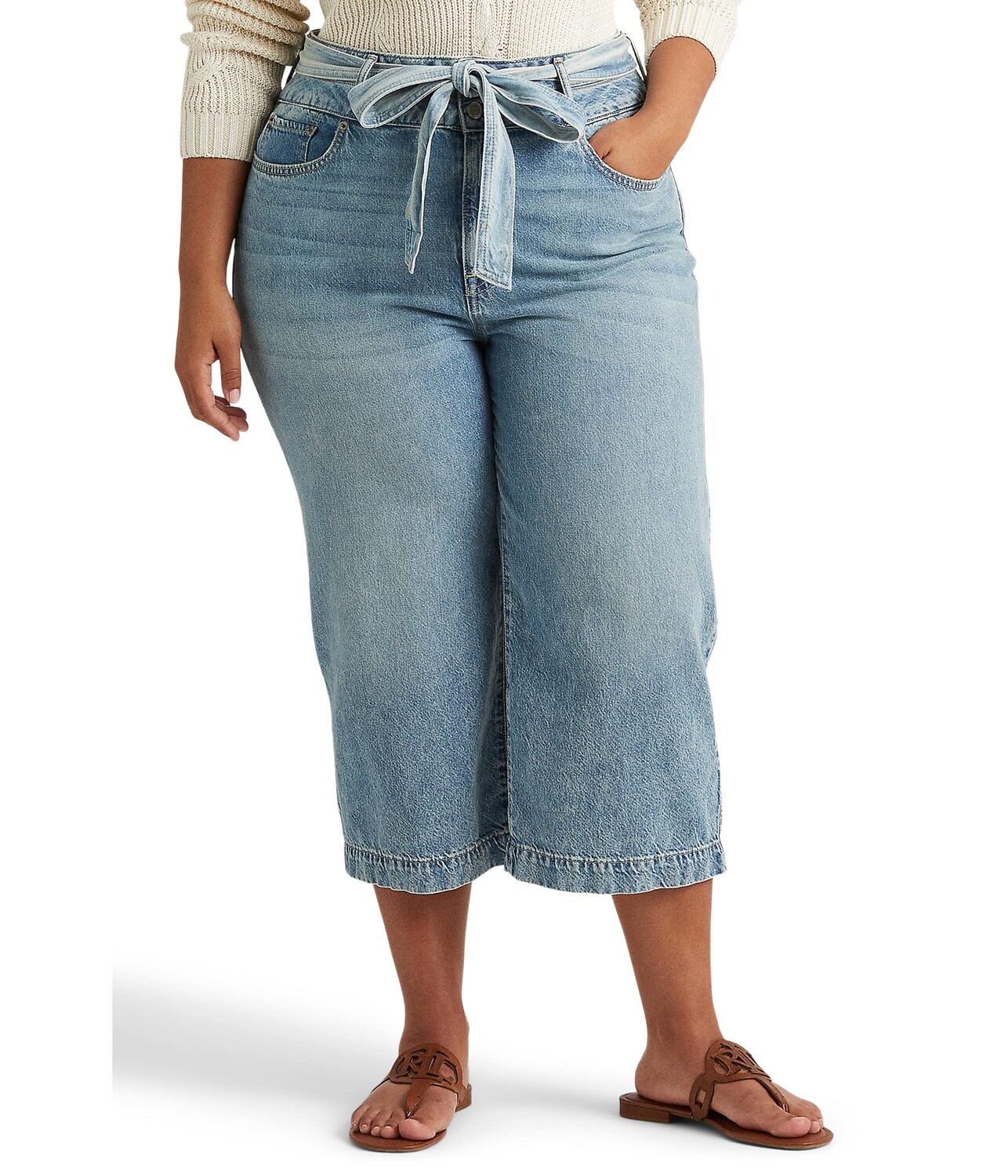 

Джинсы LAUREN Ralph Lauren, Plus Size Cropped Wide-Leg Jeans