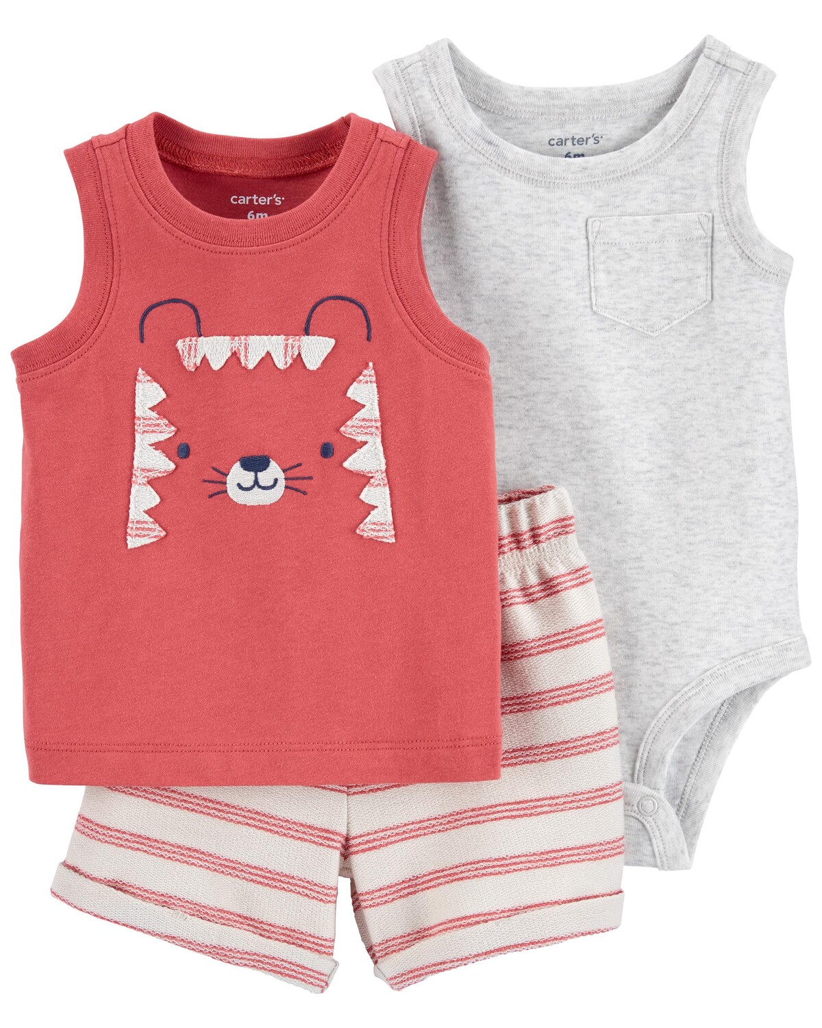 

Комплект из 3 предметов Baby Bear Little Short Carter's, красный/вересковый