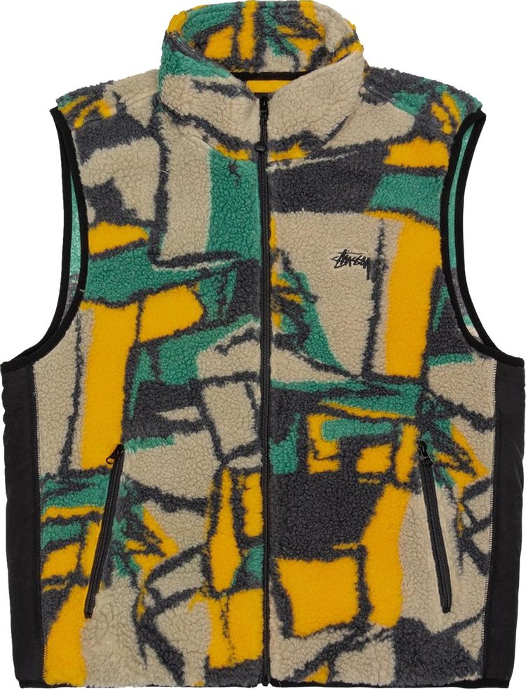 Жилет Stussy Block Sherpa Vest 'Multicolor', разноцветный