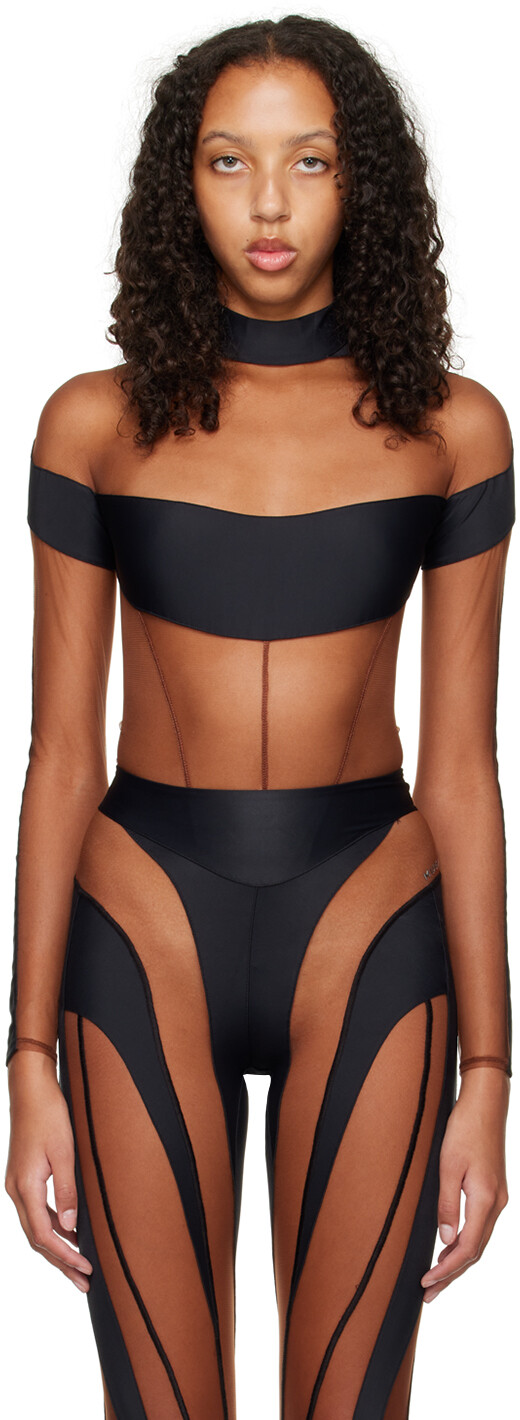 

Прозрачное боди Black Illusion Mugler