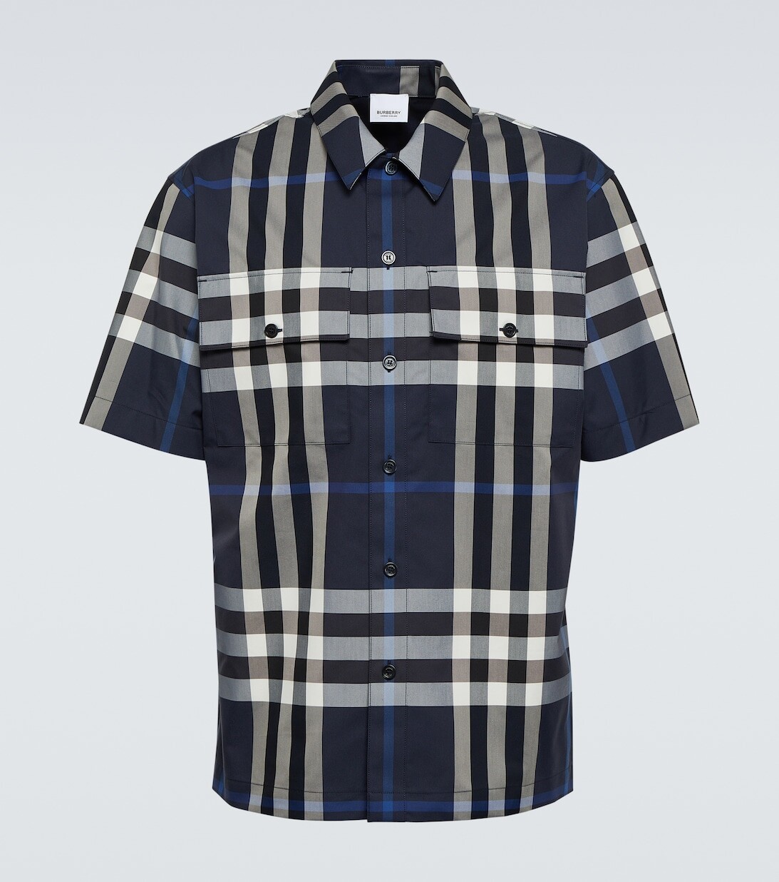 

Рубашка из смесового хлопка в клетку Burberry, разноцветный