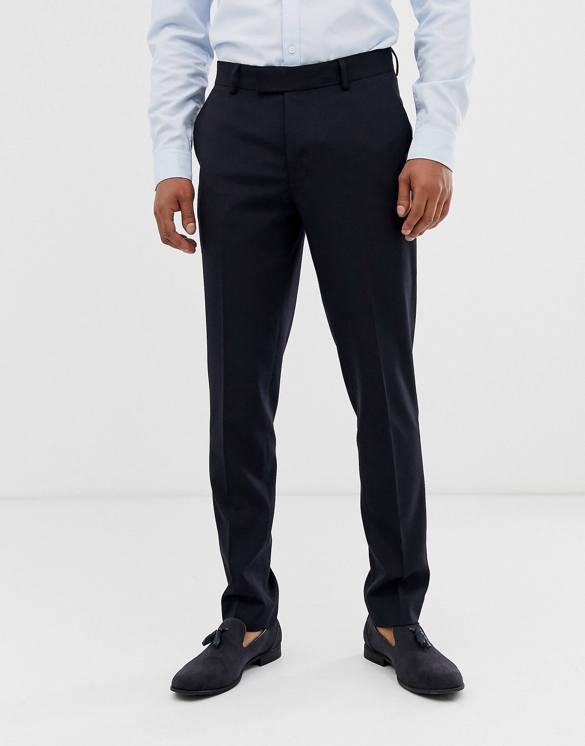 

Темно-синие элегантные брюки скинни ASOS DESIGN