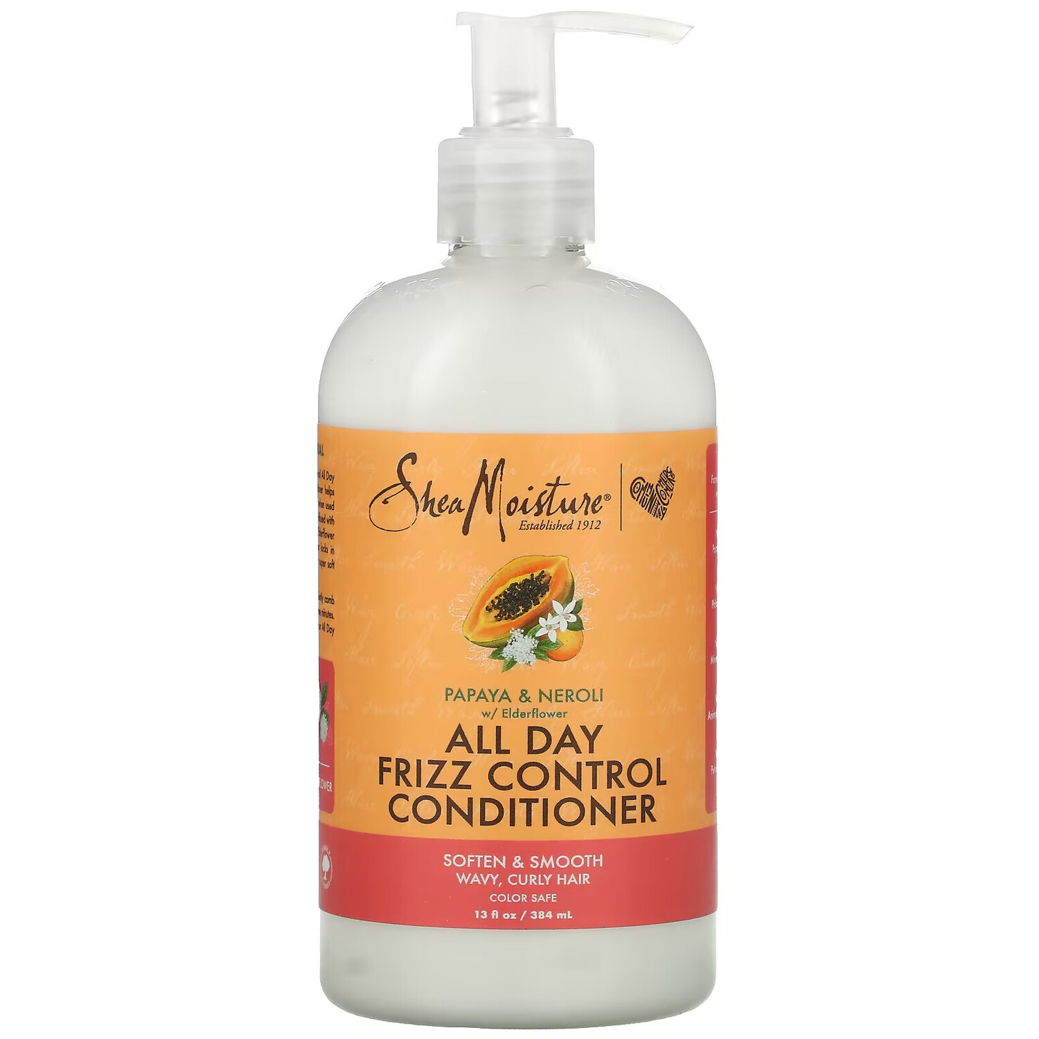 

SheaMoisture, кондиционер против пушения волос в течение всего дня, папайя, нероли и цветки бузины, 384 мл (13 жидк. унций)