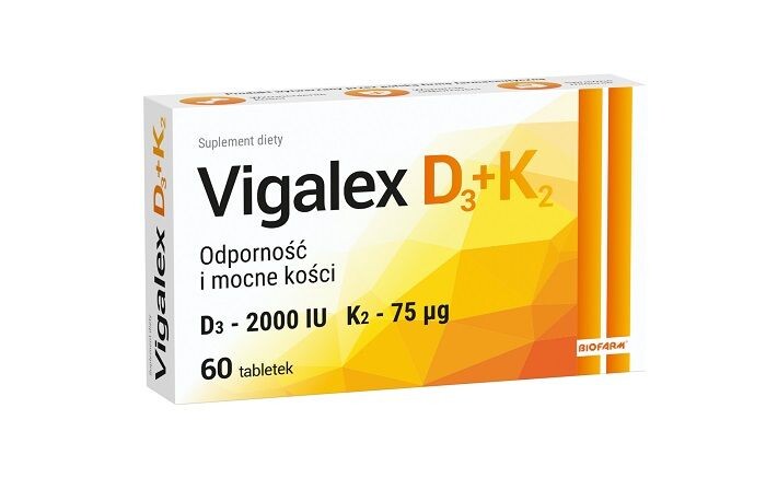 

Vigalex D3 + K2 Tabletki витамин D3+K2, 60 шт.