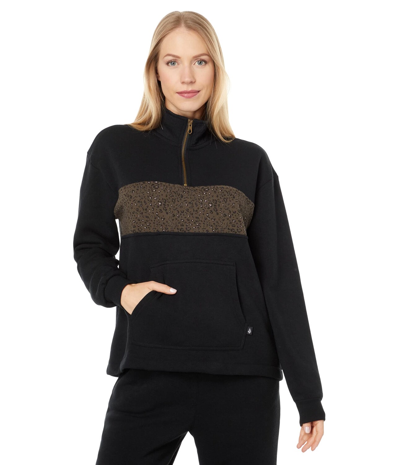 

Флисовый худи Volcom, Stone Stacked Mock Neck, Черный