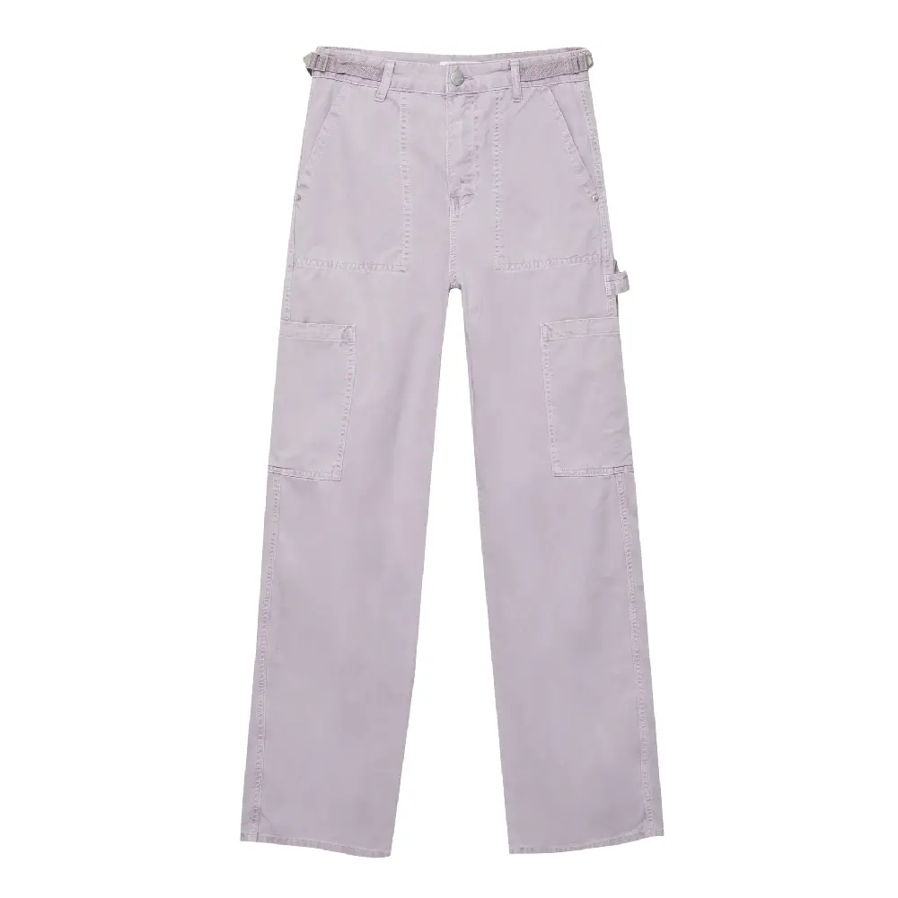 

Брюки Pull&Bear High-waist Carpenter, сиреневый, Фиолетовый