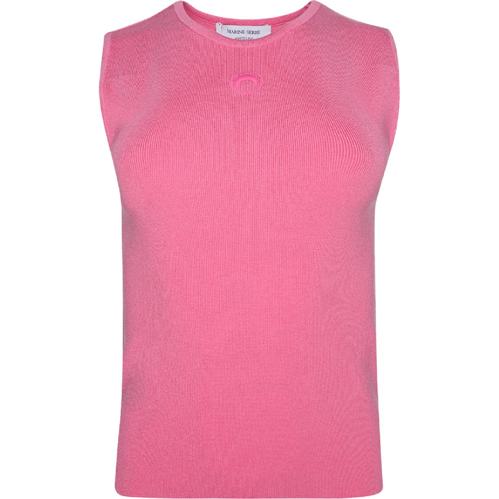 Топ Marine Serre Core Knitted Vest, розовый marni топ без рукавов