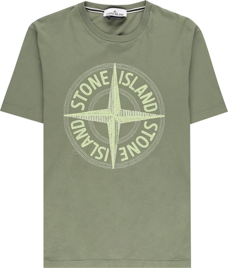 

Футболка Stone Island Front Logo T-Shirt 'Sage', зеленый