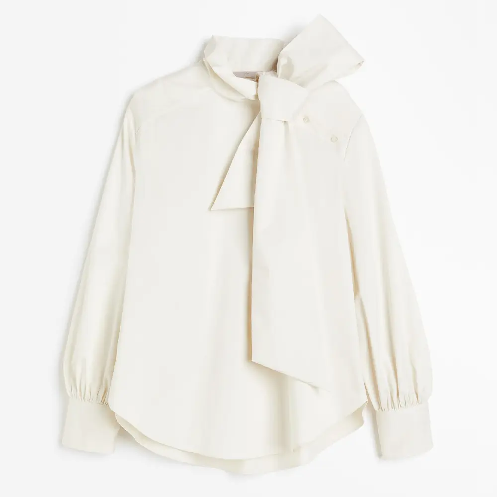 

Блузка H&M Bow Collar, кремовый