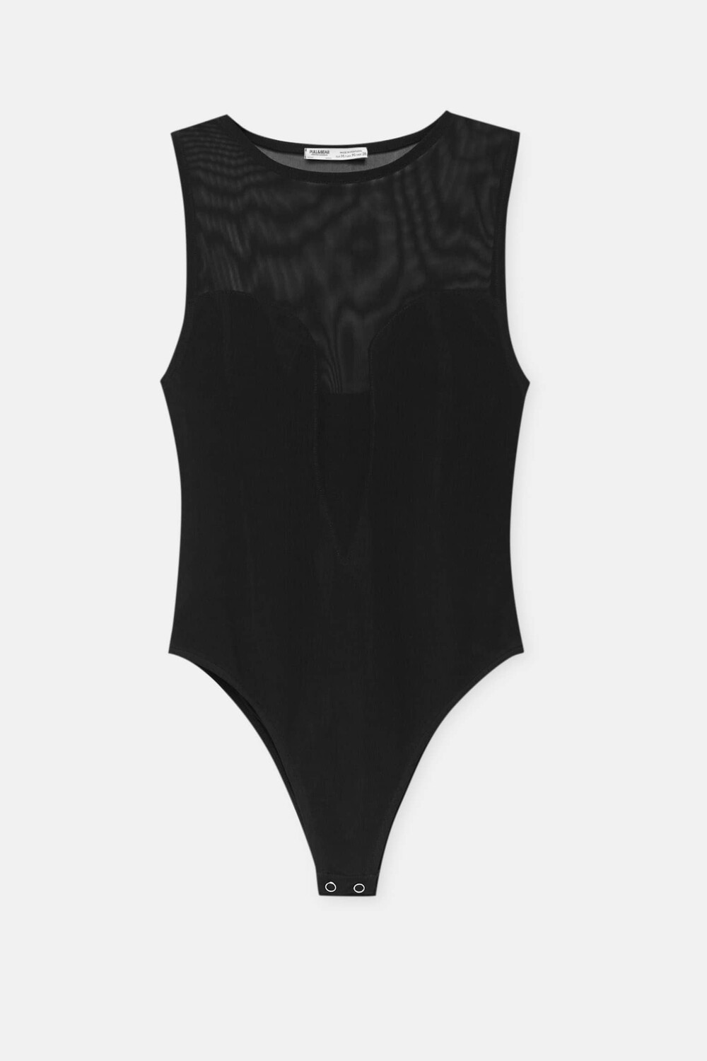 

Боди Pull&Bear Tulle Sweetheart Neckline, черный