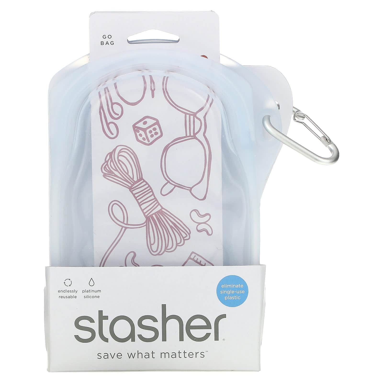 Контейнер Stasher Go Bag, белый stasher 1 9l reusable silicone storage bag rainbow pink