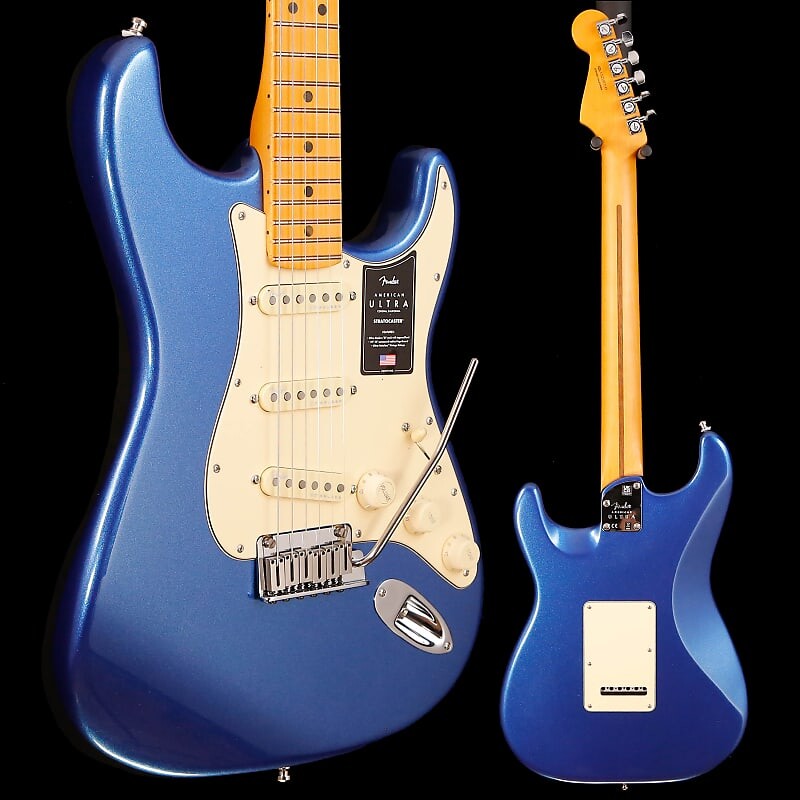

Fender American Ultra Stratocaster, Maple Fb, синяя кобра, 8 фунтов 3,6 унции American Ultra Stratocaster, Maple Fb, Cobra Blue 272 8lbs 1.6oz