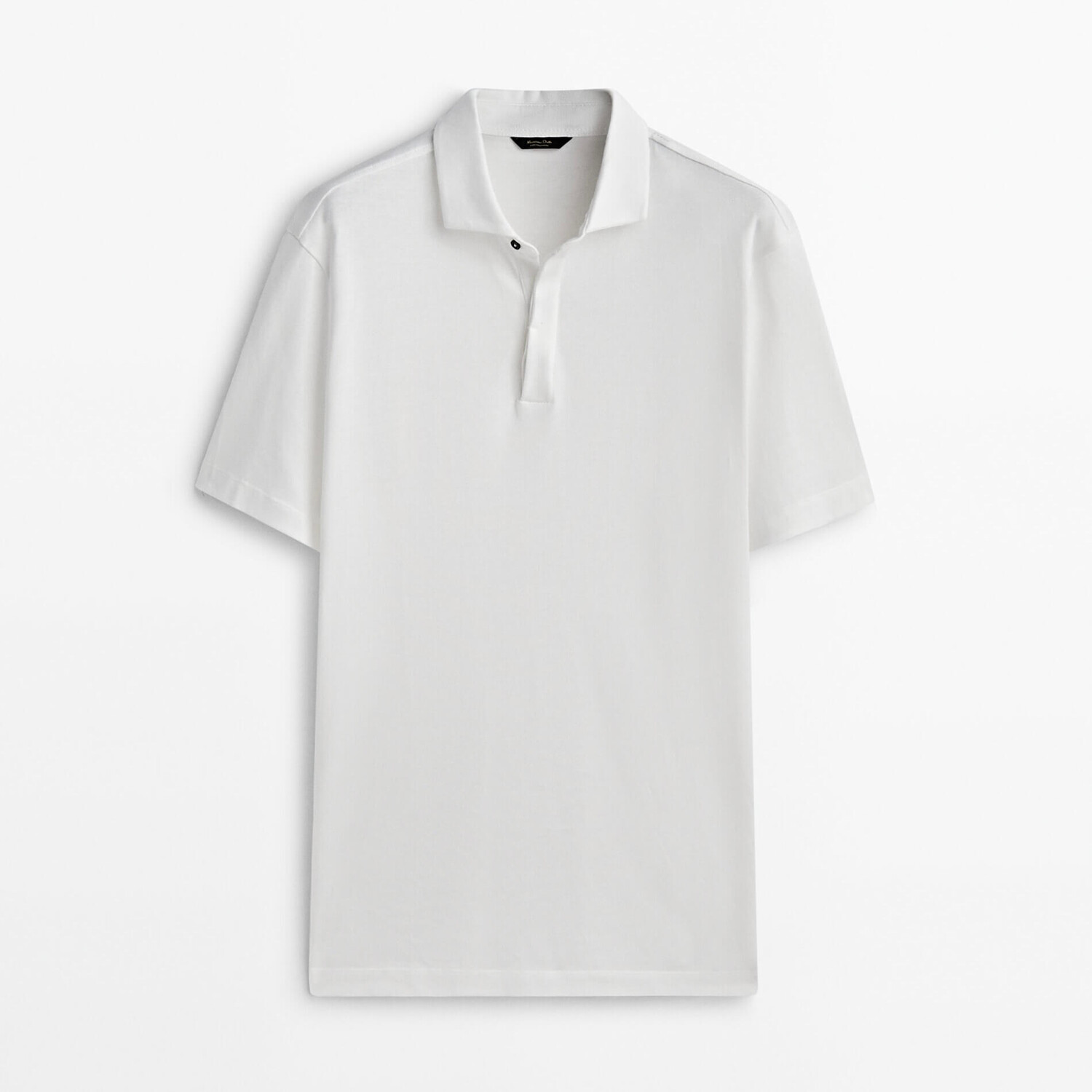 

Поло Massimo Dutti Short Sleeve Gassed Cotton, кремовый
