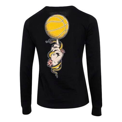 

Футболка Nike Basketball Printing Sports Round Neck Long Sleeves Black, Черный