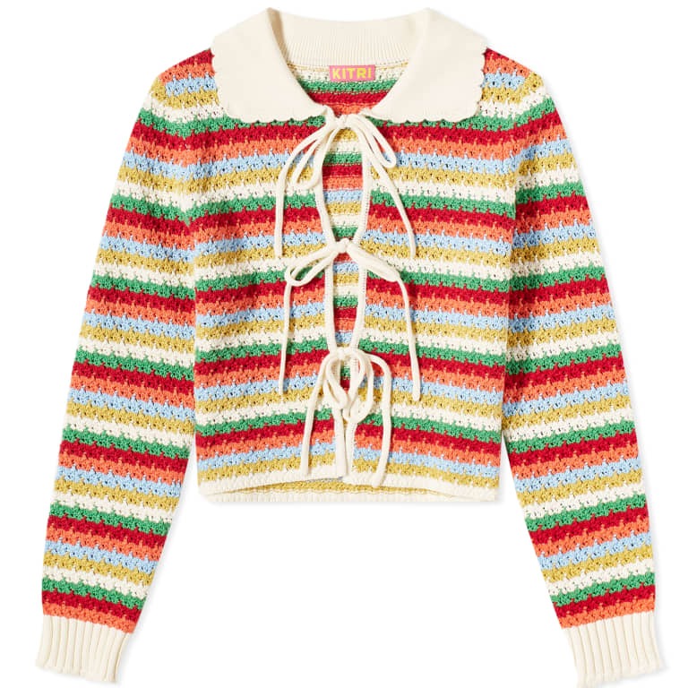 цена Кардиган KITRI Evie Multi Striped Crochet Knit, мультиколор
