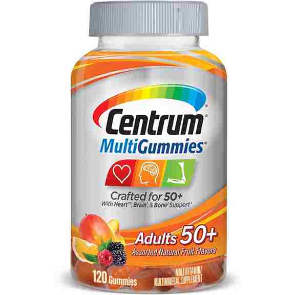 Мультивитамины Centrum MultiGummies Adults 50+, 120 жевательных конфет мультивитамины centrum forte essentials adults 100 таблеток