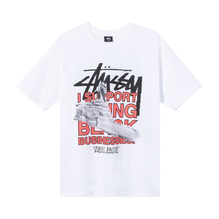 цена Футболка Stussy x Virgil Abloh World Tour Collection T-Shirt 'White', белый