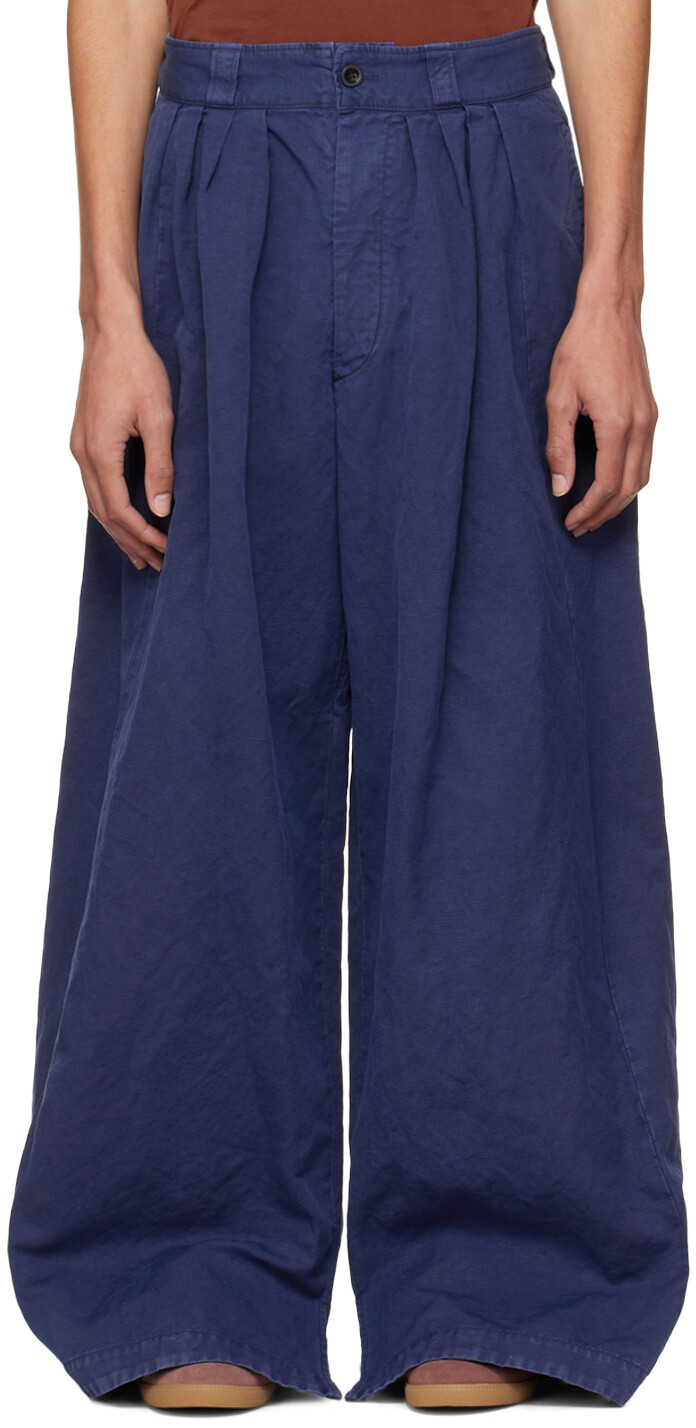 

Синие брюки свободного кроя Maison Margiela