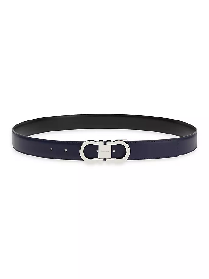 

Кожаный ремень Gancini Ferragamo, цвет midnight nero