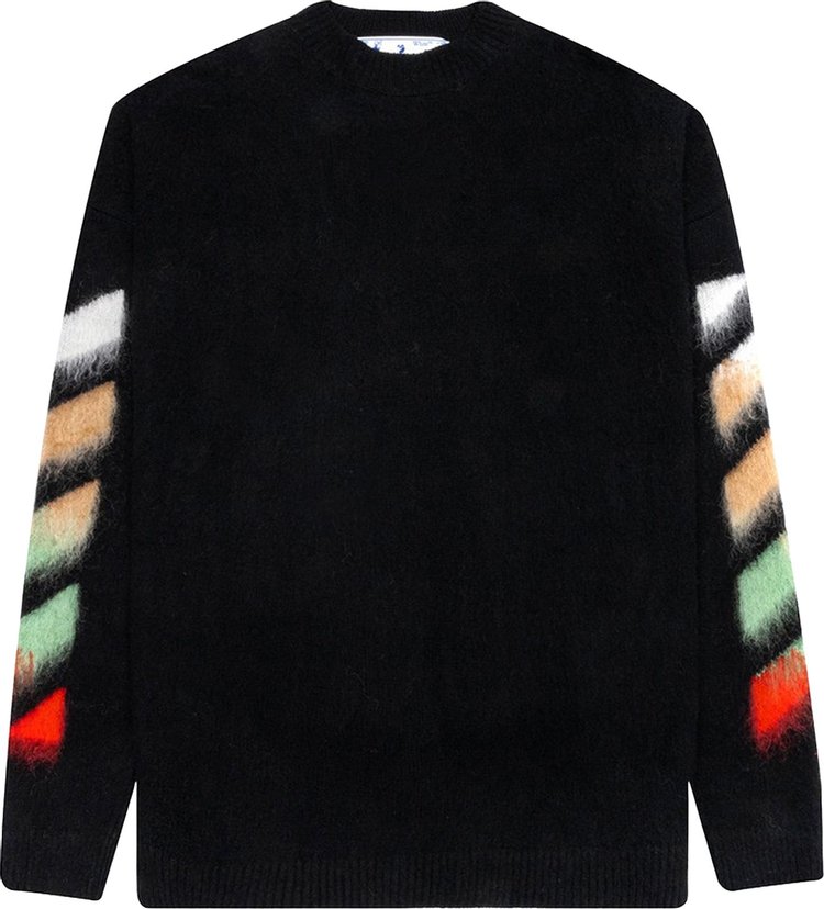 Свитер Off-White Brushed Wool Sweater 'Black Multicolor', черный - фото