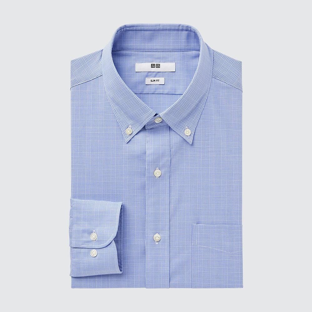 

Рубашка в клетку Uniqlo, синий