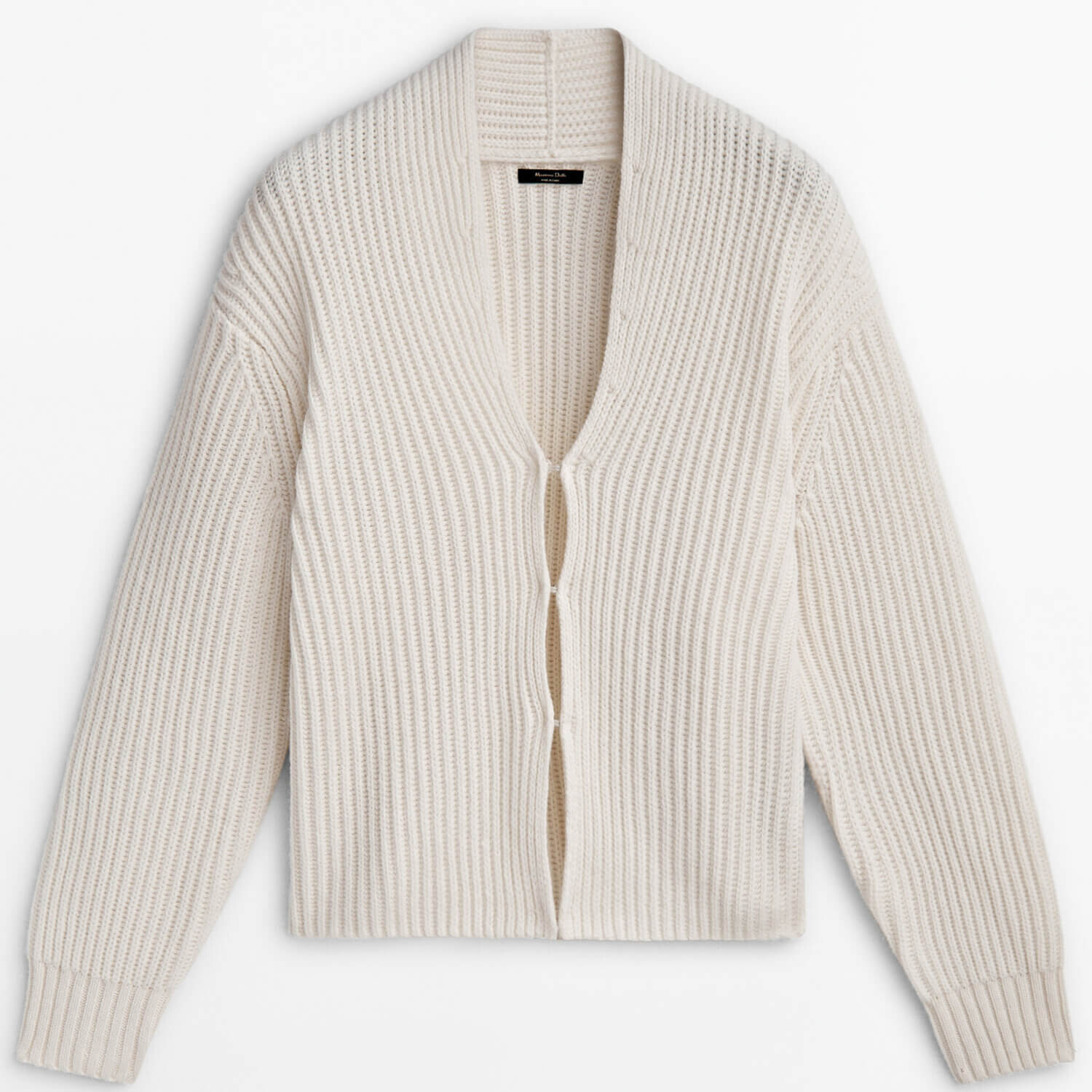 

Кардиган Massimo Dutti Purl-Knit, кремовый, Бежевый