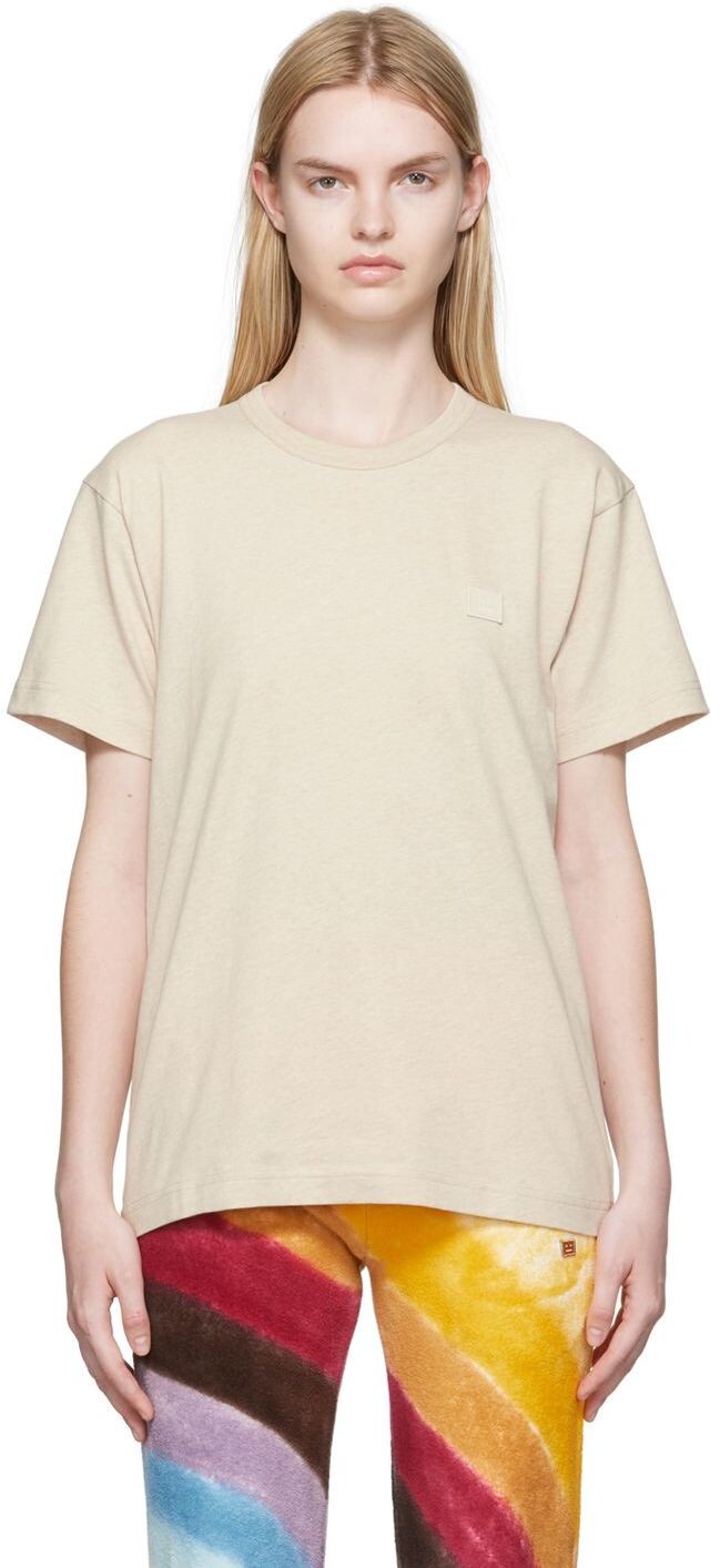 

Бежевая хлопковая футболка Acne Studios