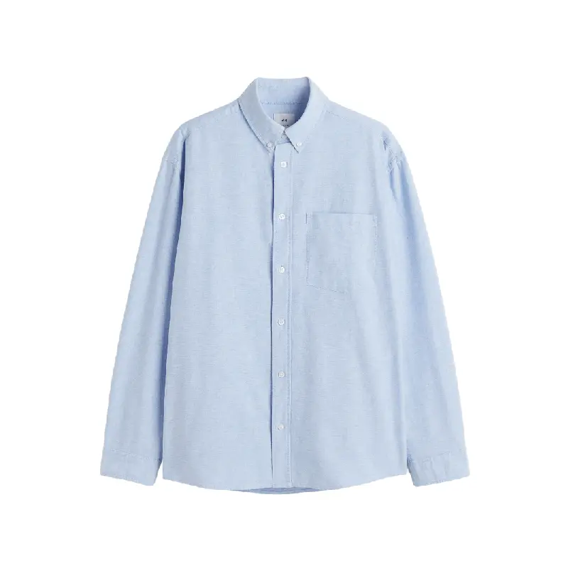 

Рубашка H&M Relaxed Fit Oxford, светло-синий