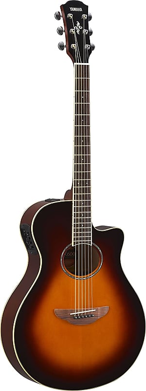 цена Yamaha APX600 Акустическая электрогитара Thin-line Cutaway - Old Violin Sunburst APX600 Thin-line Cutaway Acoustic Electric Guitar