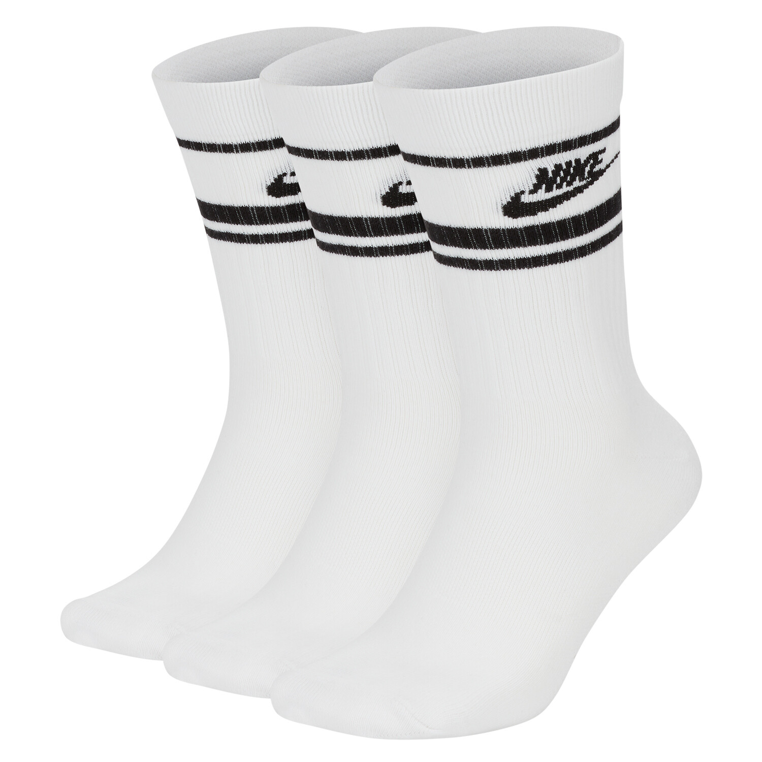 

Комплект носков Nike Crew Nsw Essential Stripe, 3 предмета, белый/черный