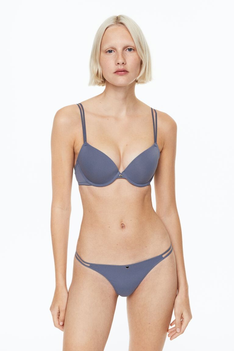 

Бюстгальтер пуш-ап из джерси H&M, синий голубь