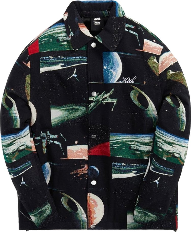 Куртка Kith For Star Wars Planets Coaches Jacket 'Black', черный - фото