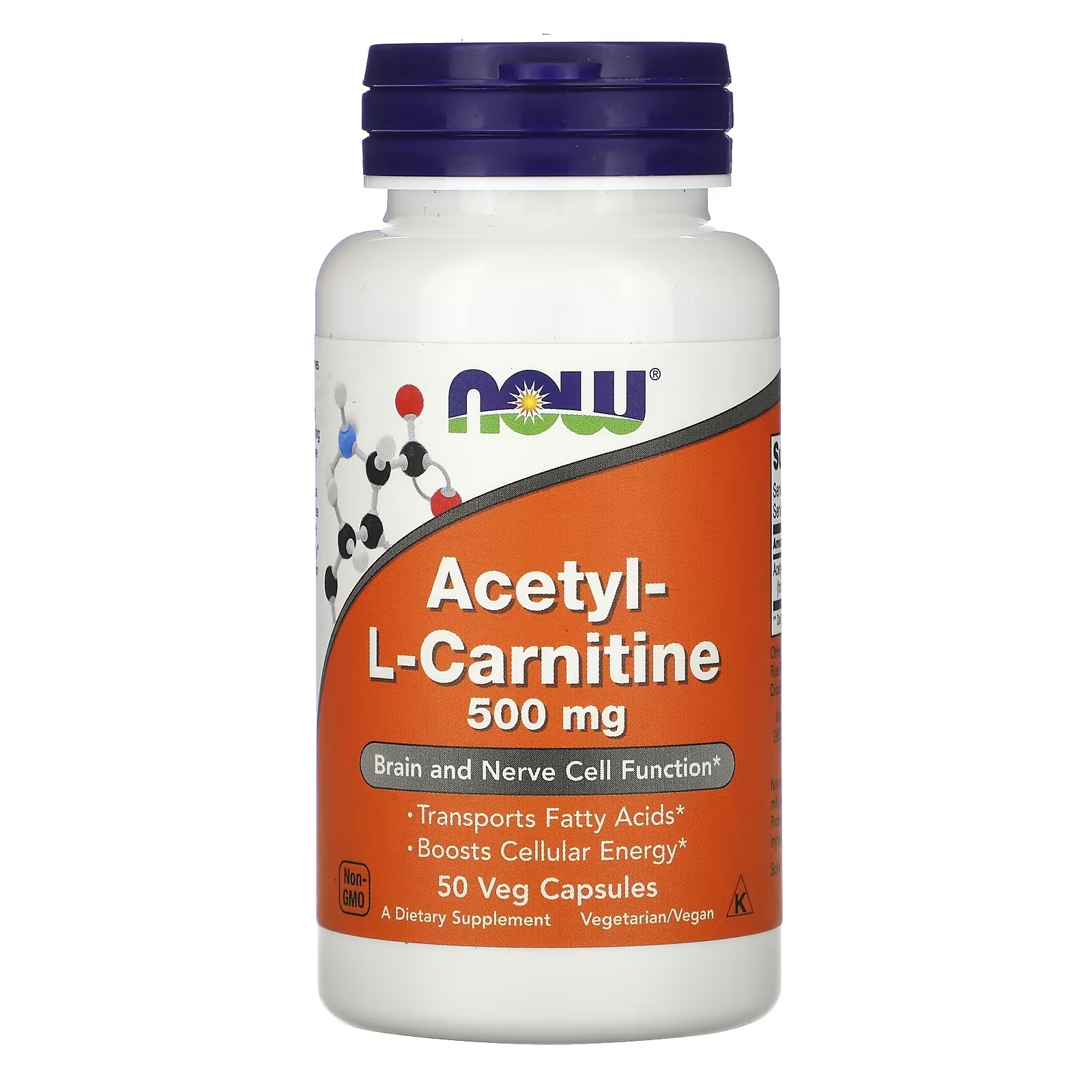 Ацетил L-карнитин NOW Foods, 50 капсул ацетил l карнитин now foods 90 таблеток